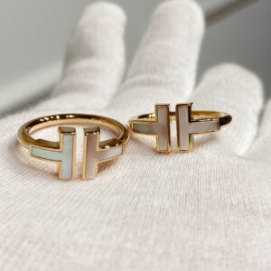 T WIRE MOP RING ROSE GOLD