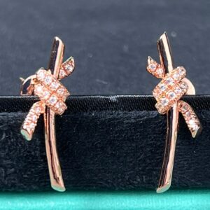 KNOT EARRINGS ROSE GOLD DIAMOND