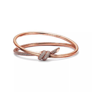 KNOT DOUBLE ROW ROSE GOLD DIAMOND BRACELET