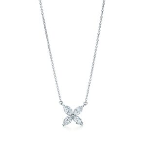 PLATINUM AND DIAMOND VICTORIA PENDANT NECKLACE