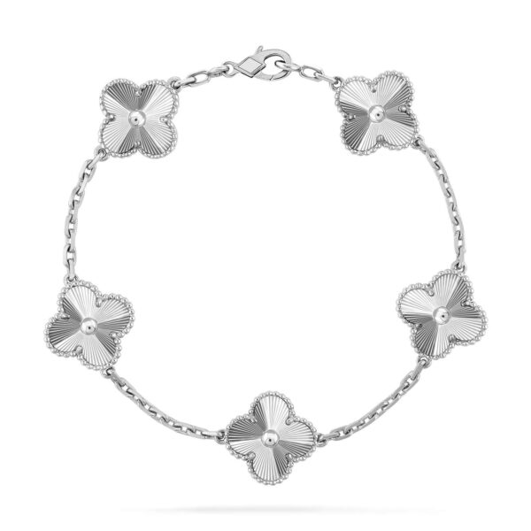 CLOVER  5 FLOWERS LASER BRACELET SILVER