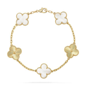 CLOVER 5 MOTIFS LASER DIAMOND BRACELET