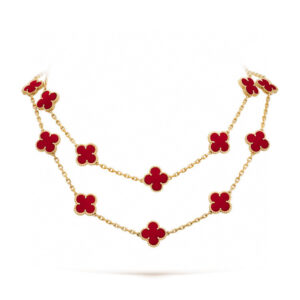 CLOVER 20 MOTIFS CARNELIAN NECKLACE