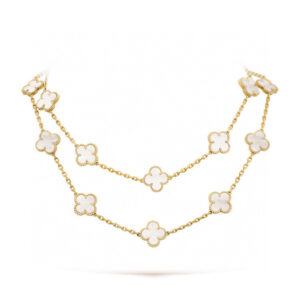 CLOVER 20 MOTIFS WHITE MOP NECKLACE