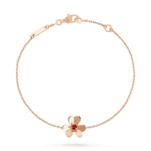 FRIVOLE GOLD FLOWER PINK MALACHITE BRACELET