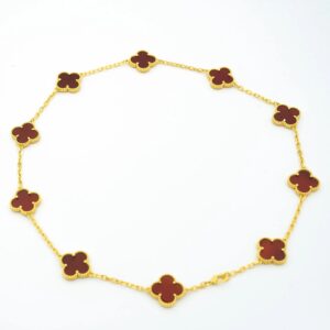 CLOVER VINTAGE CARNELIAN NECKLACE 10 MOTIFS