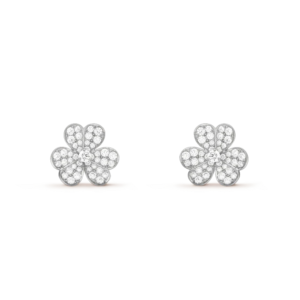 FRIVOLE FLOWER DIAMOND EARRINGS SILVER