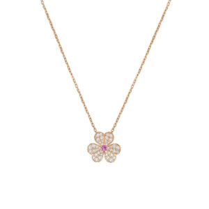 FRIVOLE ROSE GOLD FLOWER DIAMOND NECKLACE