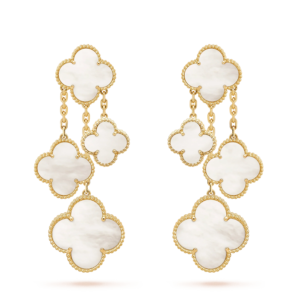 CLOVER 4 MOTIFS  WHITE MOP EARRINGS