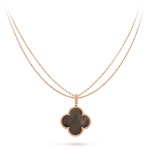 CLOVER LARGE 25MM DARK MOP  NECKLACE