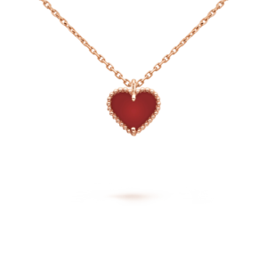 SWEET CLOVER CARNELIAN HEART NECKLACE