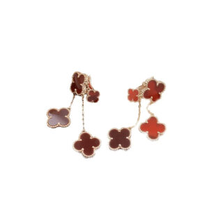 CLOVER 4 MOTIFS CARNELIAN EARRINGS