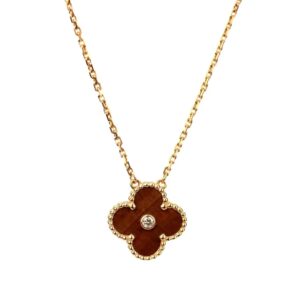 CLOVER 15MM DIAMOND BULL'S EYE STONE NECKLACE