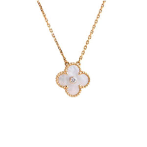 CLOVER 15MM DIAMOND WHITE FRITILLARIA NECKLACE